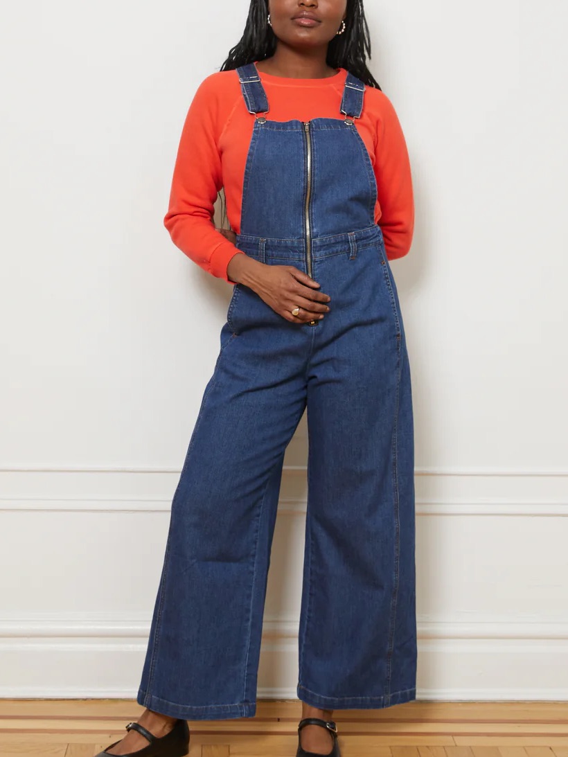Loup Madelyn Zip Front Denim Overals